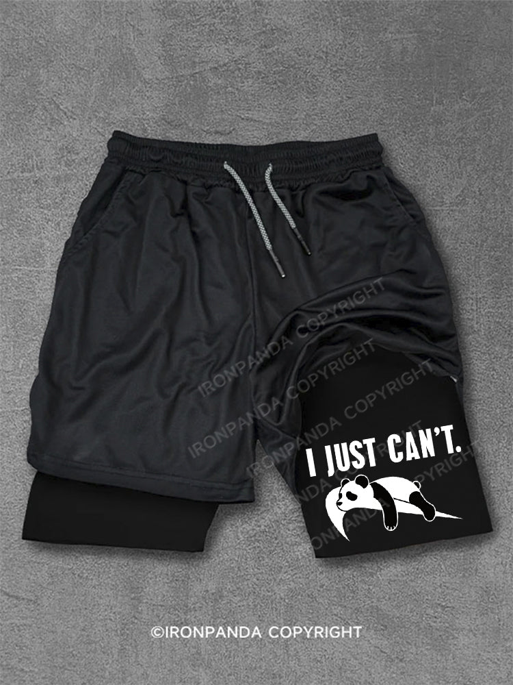 I just can't lazy Funny Performance Training Shorts
