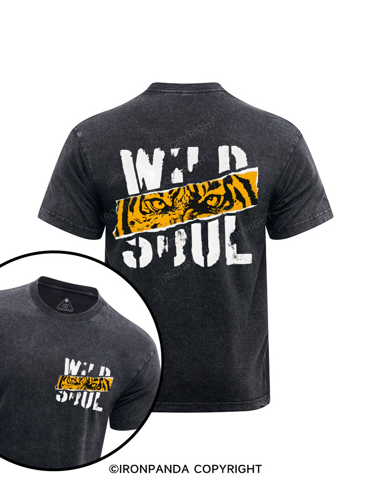 Wild Soul Printed Washed Gym Shirt