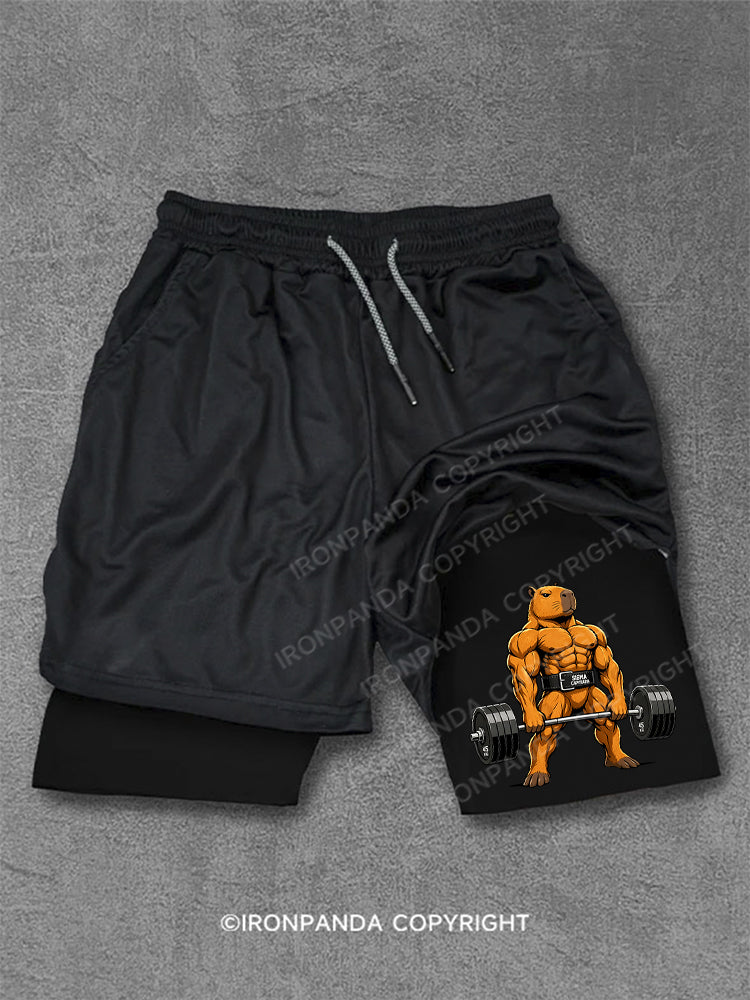 Sigma Muscular Capybara Bodybuilder Performance Training Shorts