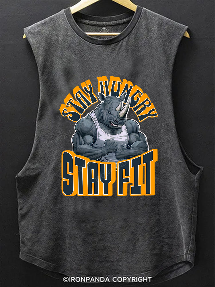 Stay Hungry Stay Fit Gym Motivation SCOOP BOTTOM COTTON TANK