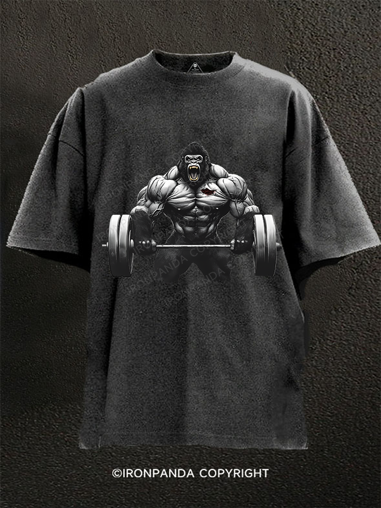 Weightlifting gorilla Washed Gym Shirt