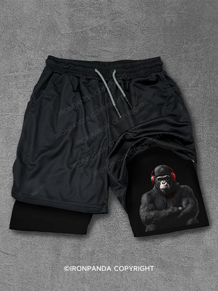 Orangutan with headphones Performance Training Shorts