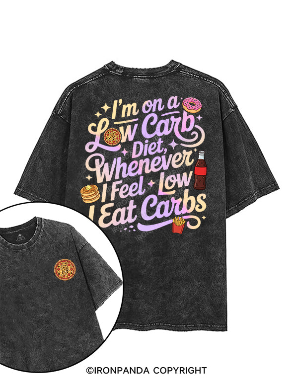 I’M ON A LOW CARB DIET printed Gym Shirt