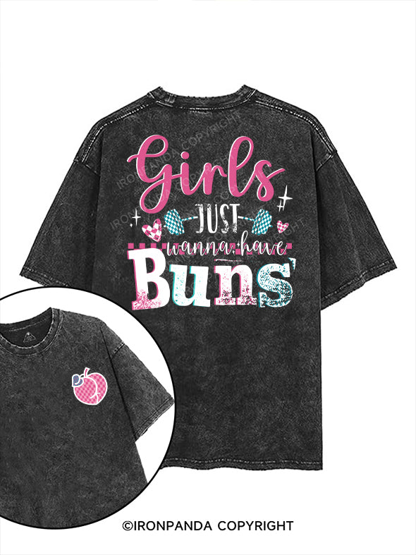 Girls just wanna have buns printed Gym Shirt