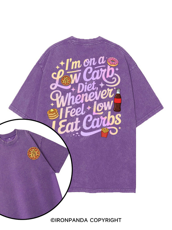 I’M ON A LOW CARB DIET printed Gym Shirt