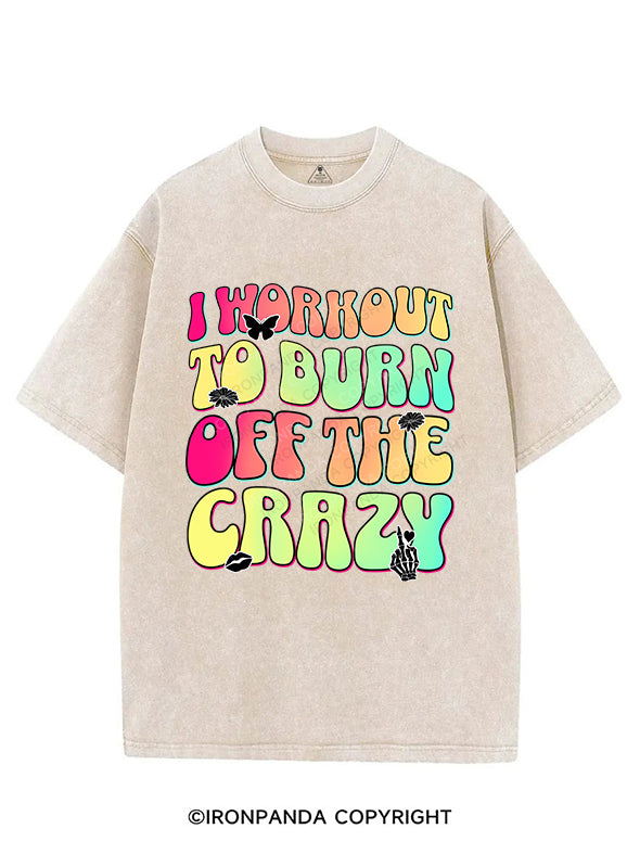 I WORKOUT TO BURN OFF THE CRAZY VINTAGE GYM SHIRT
