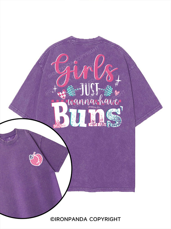 Girls just wanna have buns printed Gym Shirt