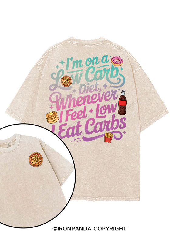 I’M ON A LOW CARB DIET printed Gym Shirt
