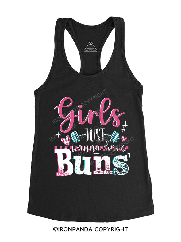 Girls just wanna have buns Gym Racerback Tank