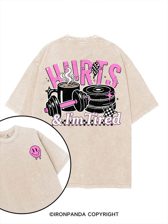 hurt!im tired printed Gym Shirt