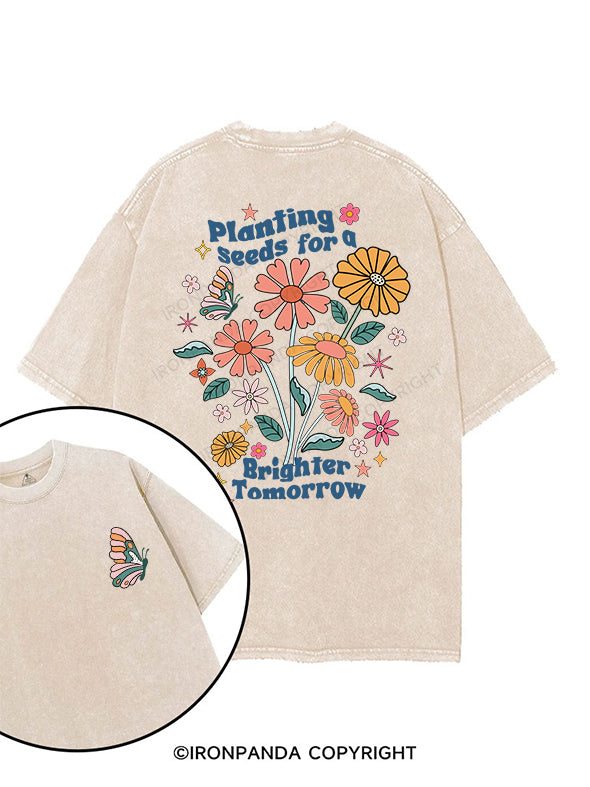 PLANTING SEEDS FOR A BRIGHTER TOMORROW printed Gym Shirt