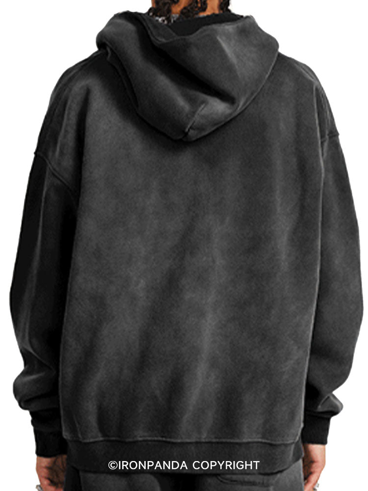 Dog Dad Printed Washed Gym Hoodie