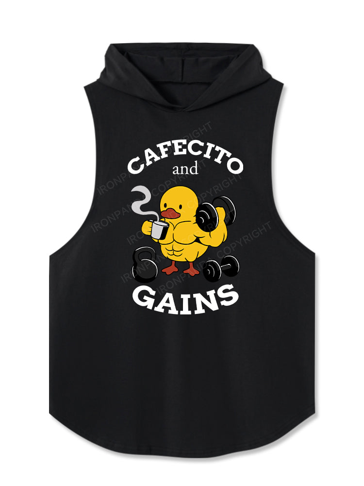 CAFECITO AND GAINS Hooded Tank