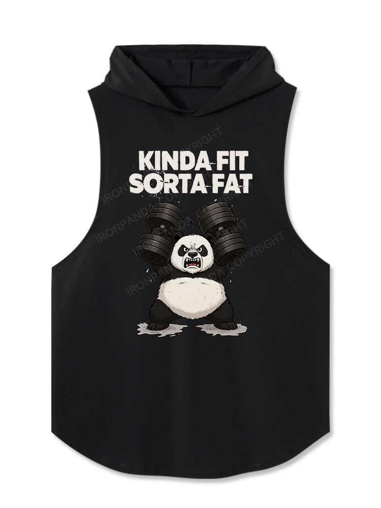 KINDA FIT SORTA FAT panda Hooded Tank