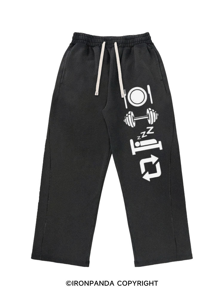 Eat, lift, sleep, repeat. Washed Baggy Joggers