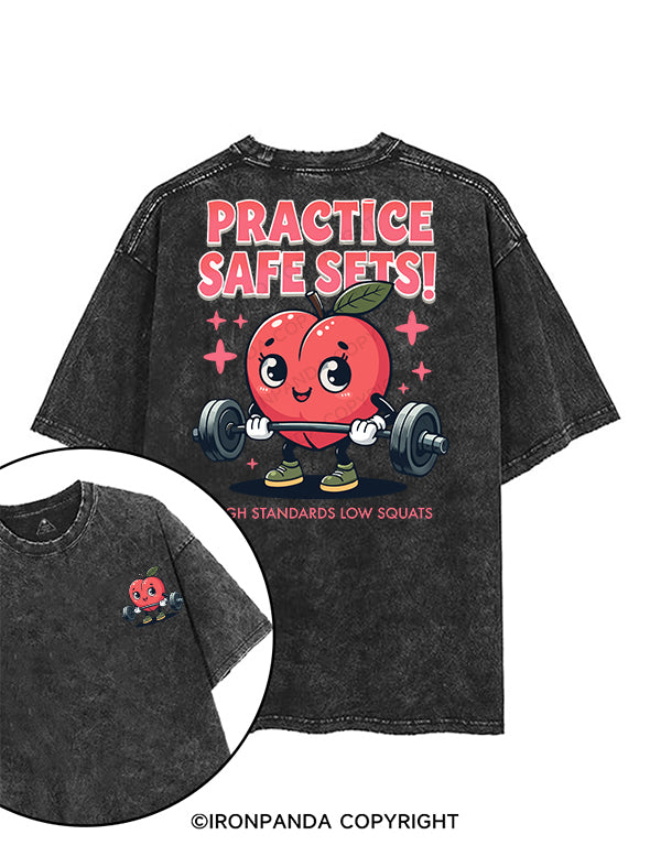 Practice Safe Sets printed Gym Shirt