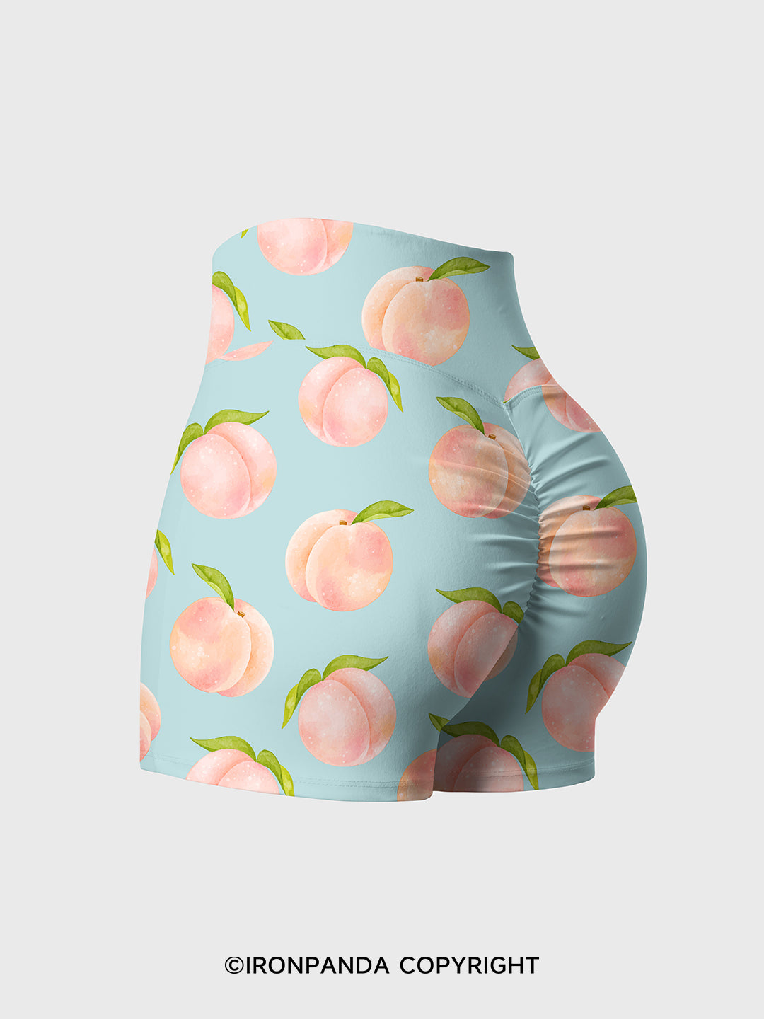 Peachy Vibes Printed Yoga Shorts