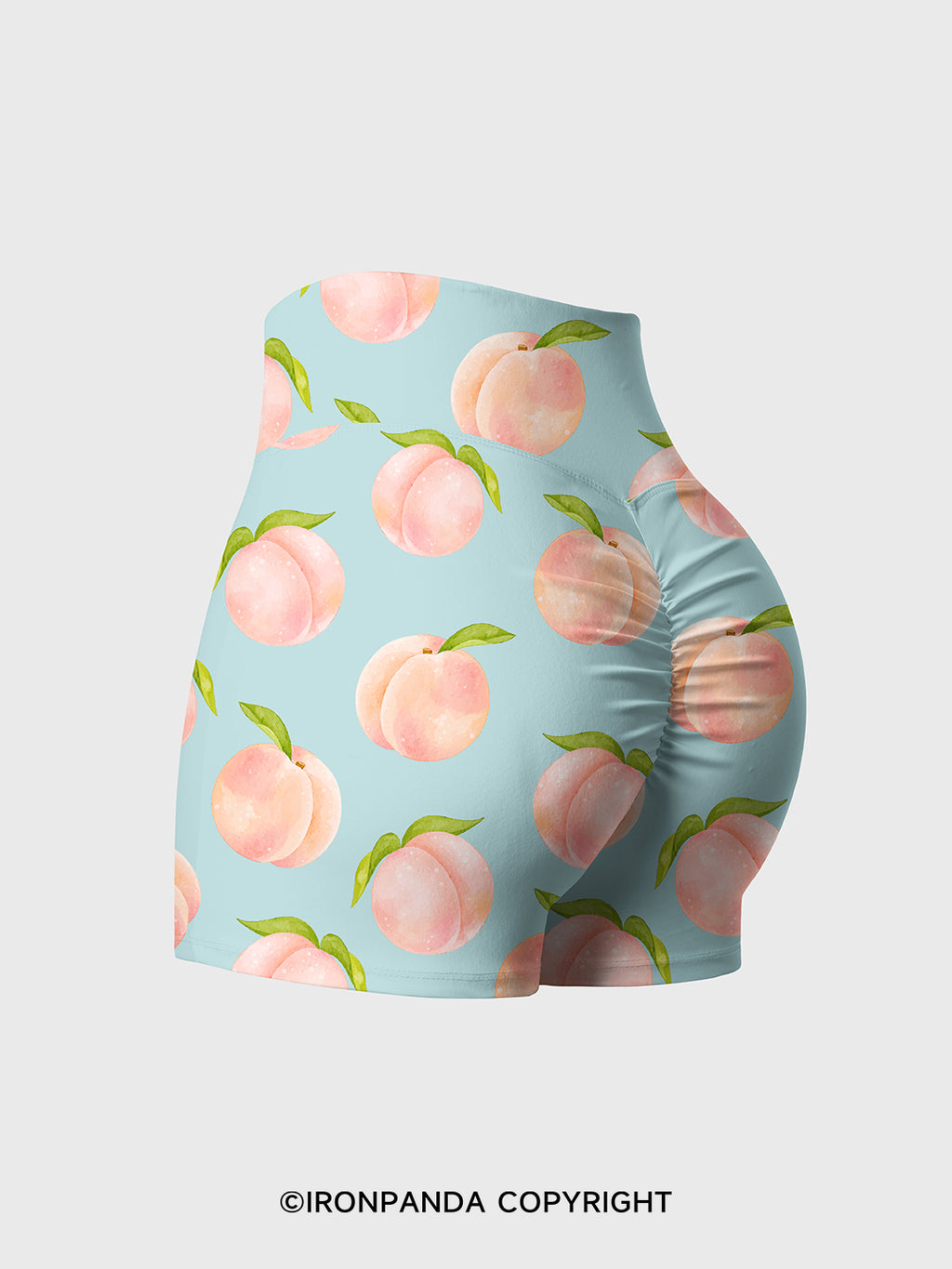 Peachy Vibes Printed Yoga Shorts