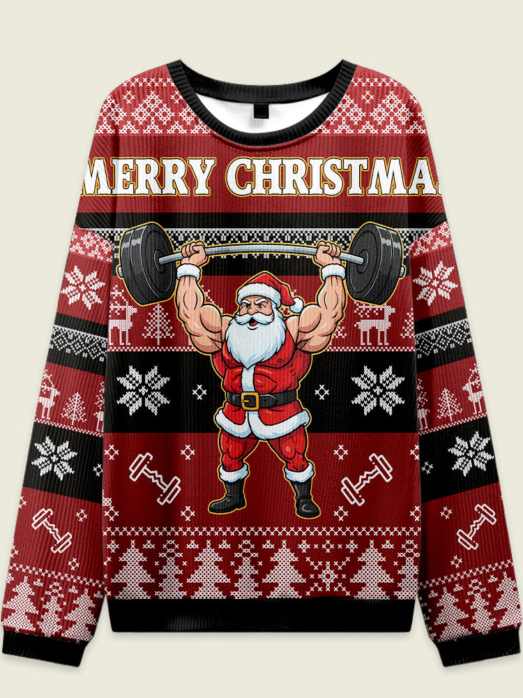 IRONPANDA MERRY CHRISTMAS Fitness Theme Ugly Sweater