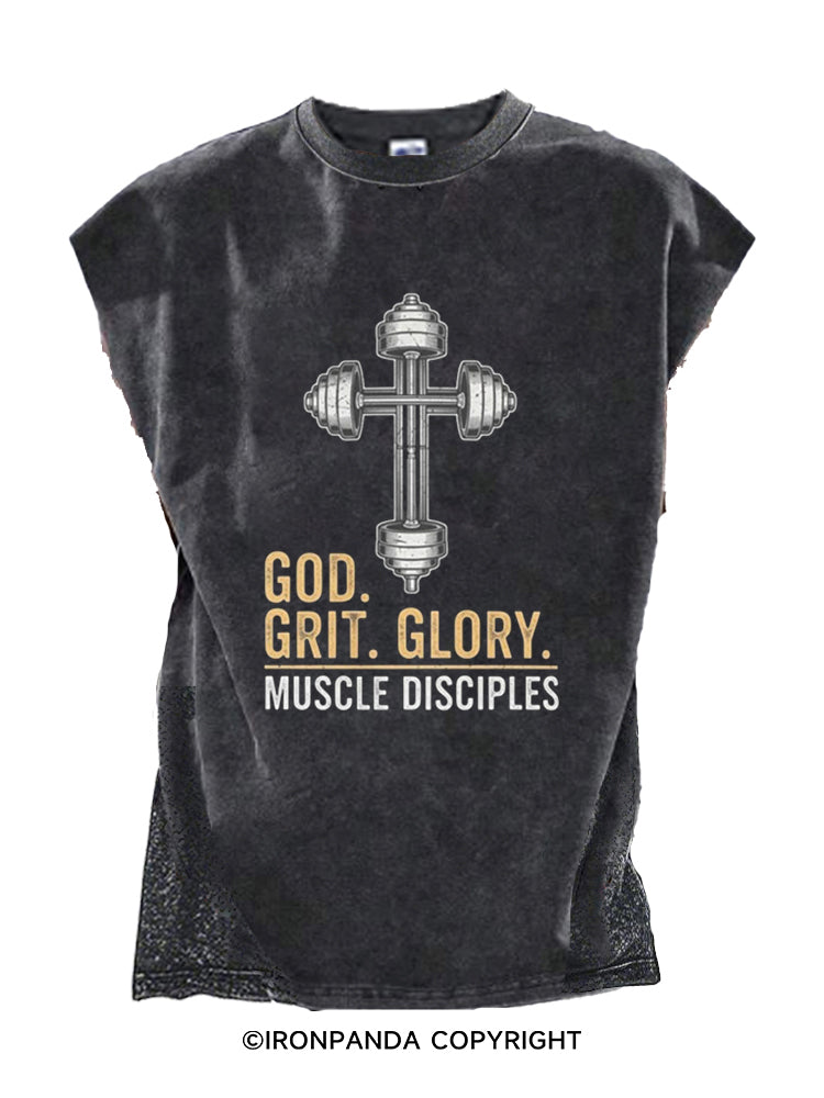 GOD GRIT GLORY MUSCLE DISCIPLES Cut Off Tank