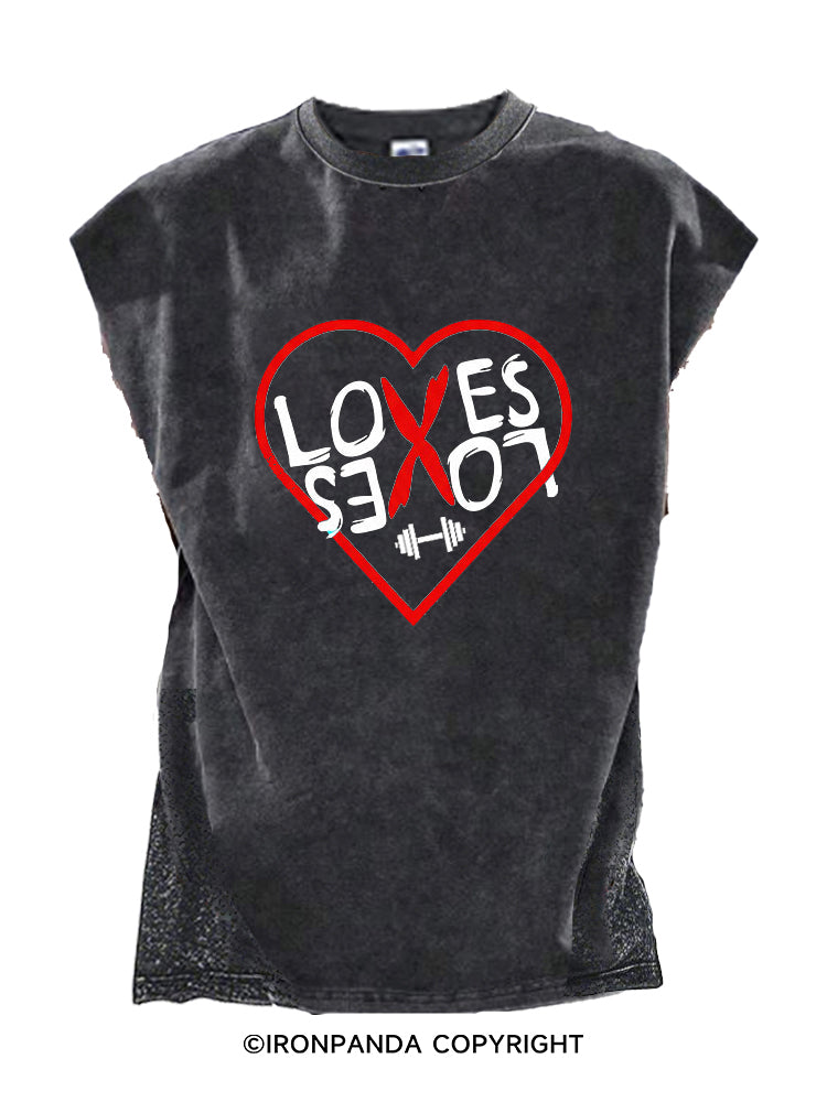 love sex weightlifting Cut Off Tank