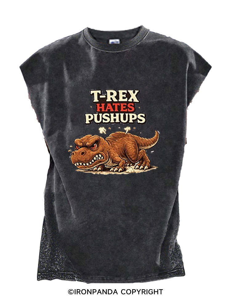T‑REX HATES PUSHUPS Cut Off Tank