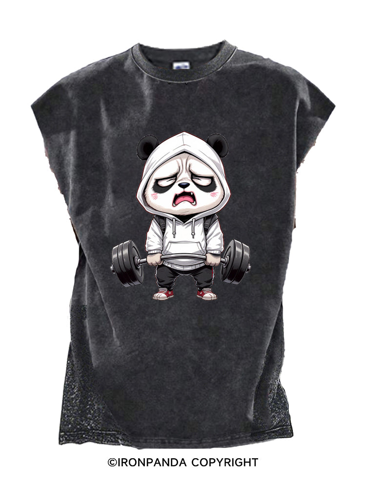 Exercising panda Cut Off Tank