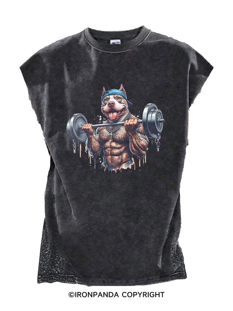dog weightlifting Cut Off Tank