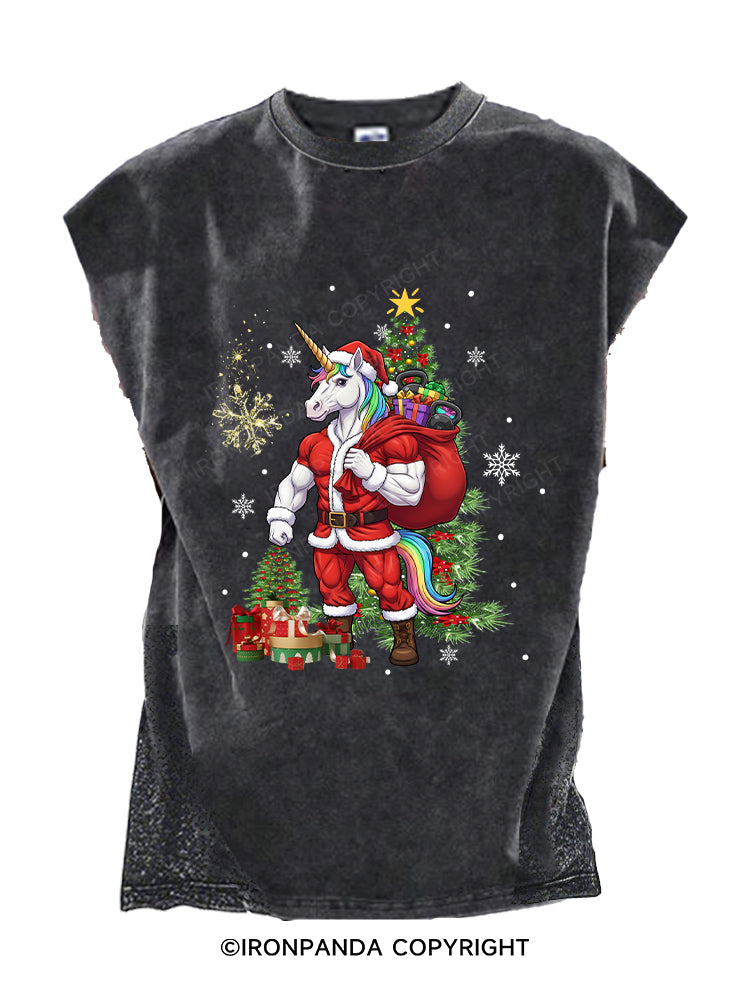 Santa Unicorn Magic! Cut Off Tank