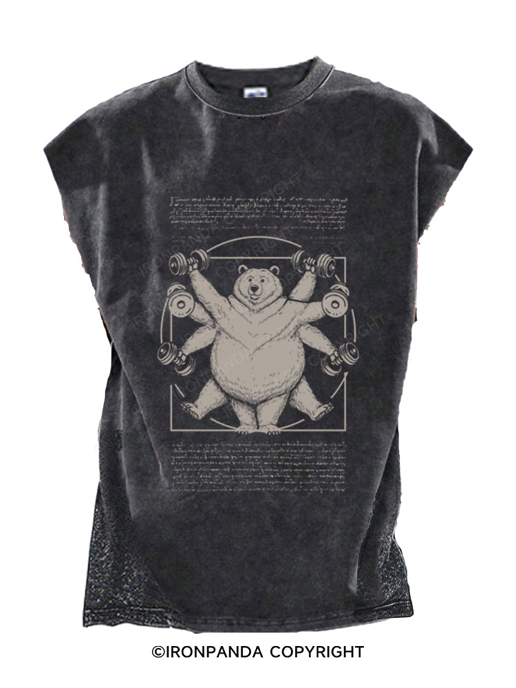 Vitruvian Bear Cut Off Tank