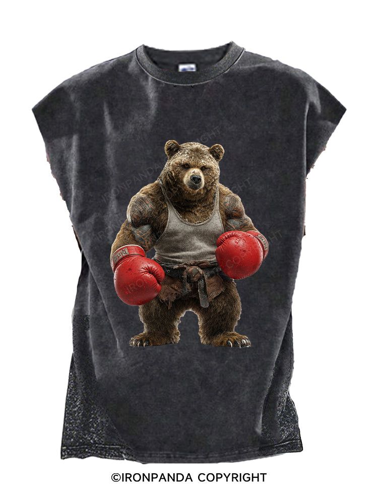 boxing bear Cut Off Tank
