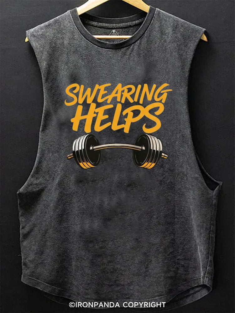 SWEARING HELPS Scoop Bottom Cotton Tank