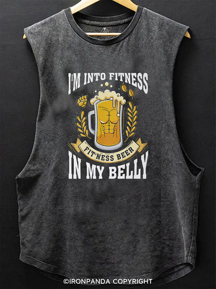 fit’ness beer in my belly Scoop Bottom Cotton Tank