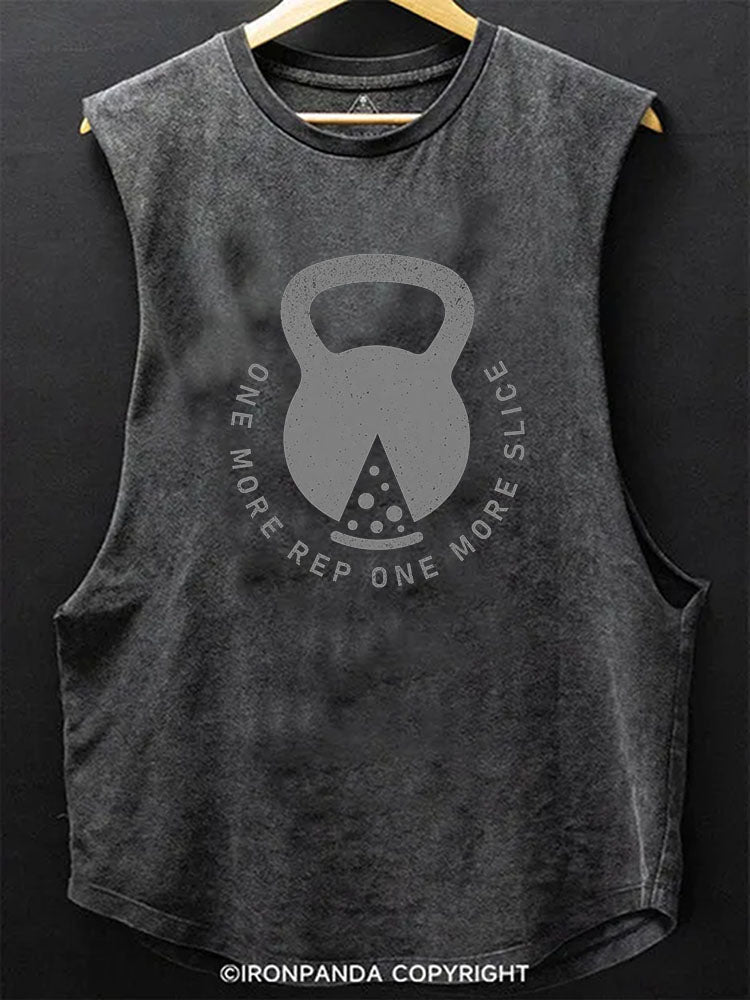 ONE MORE REP ONE MORE SLICE Scoop Bottom Cotton Tank