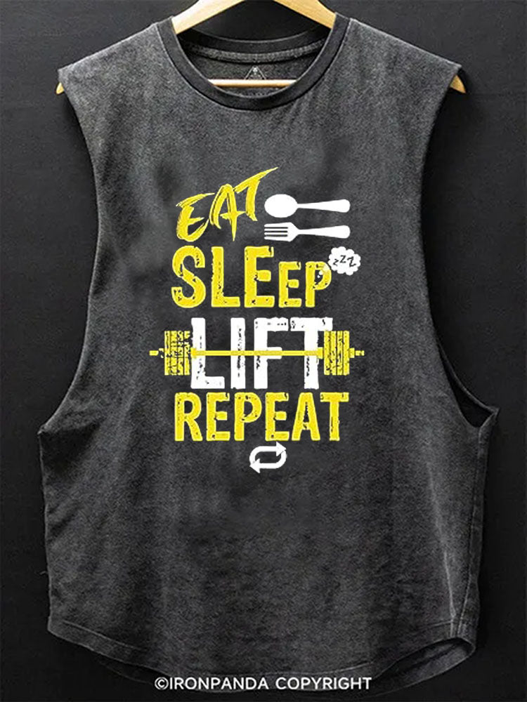 EAT SLEEP LIFT REPEAT Scoop Bottom Cotton Tank