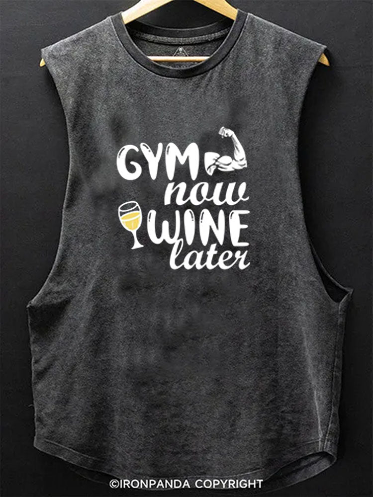 GYM NOW WINE LATER Scoop Bottom Cotton Tank