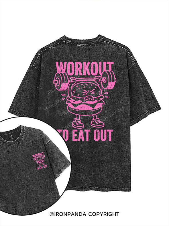 Workout to Eat Out printed Gym Shirt
