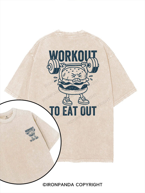 Workout to Eat Out printed Gym Shirt