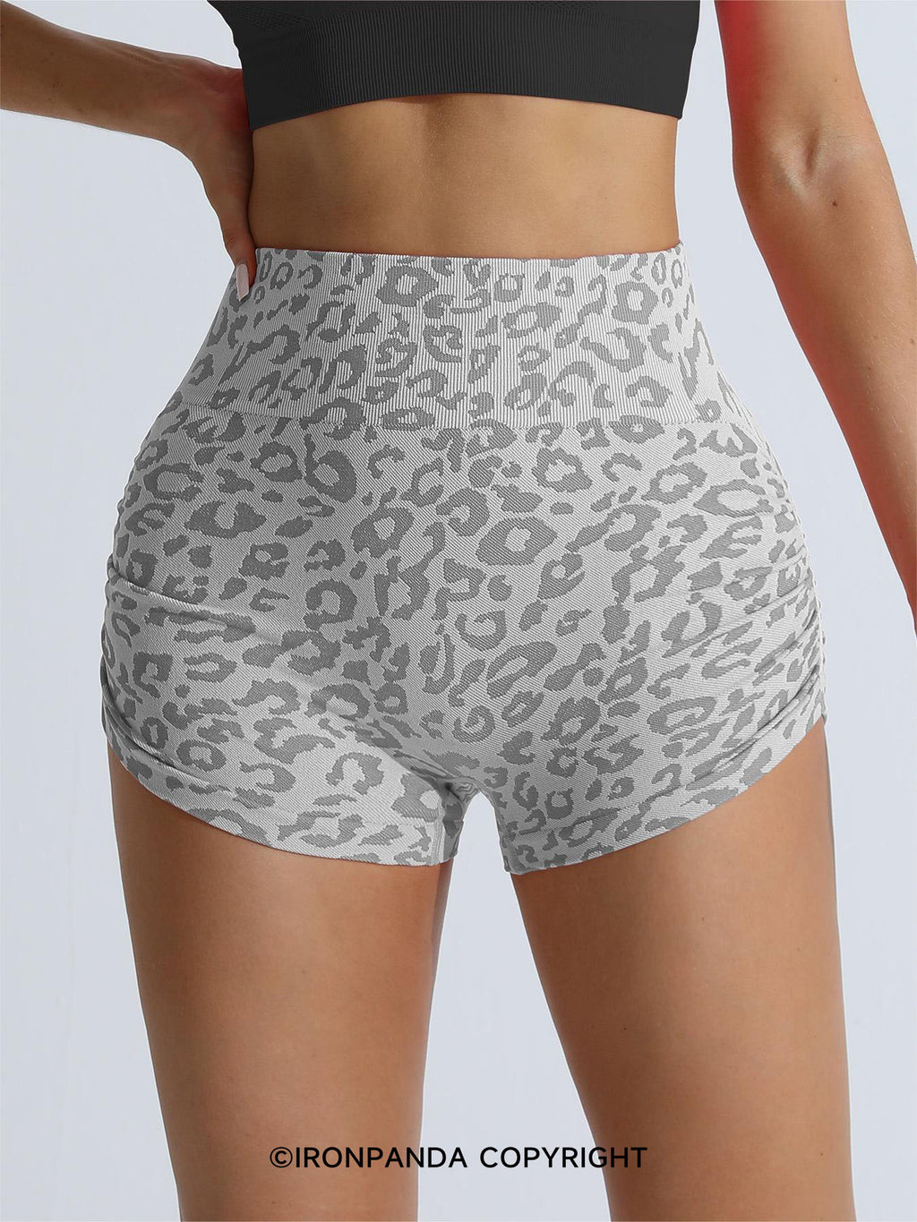 Leopard Print High Waist Yoga Shorts
