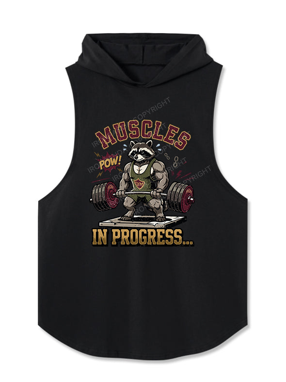 weightlifting Raccoon Cut Off Tank Hooded Tank