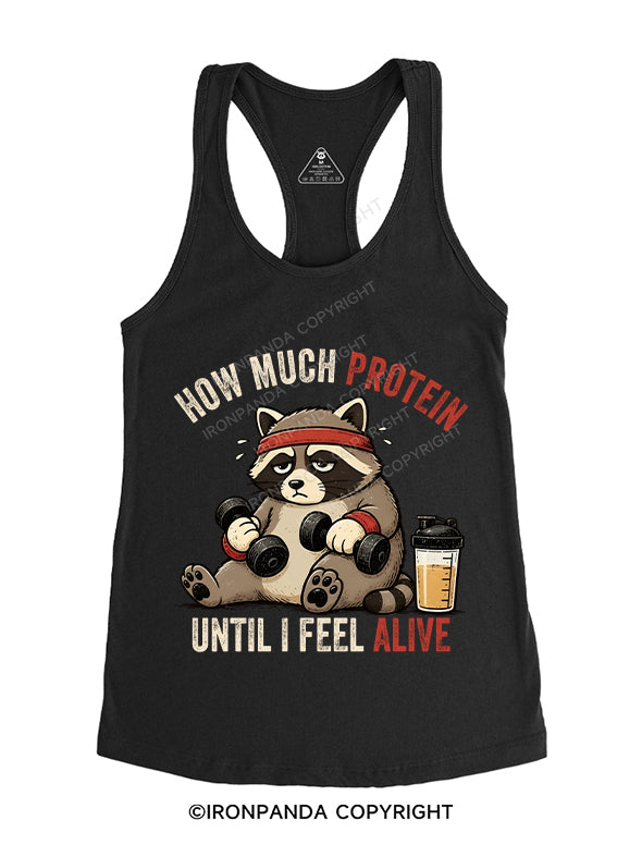 HOW MUCH PROTEIN Gym Racerback Tank