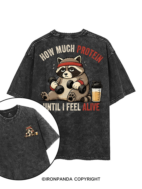 HOW MUCH PROTEIN printed Gym Shirt