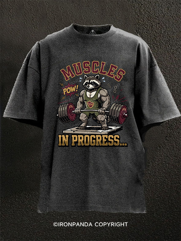 weightlifting Raccoon Washed Gym Shirt