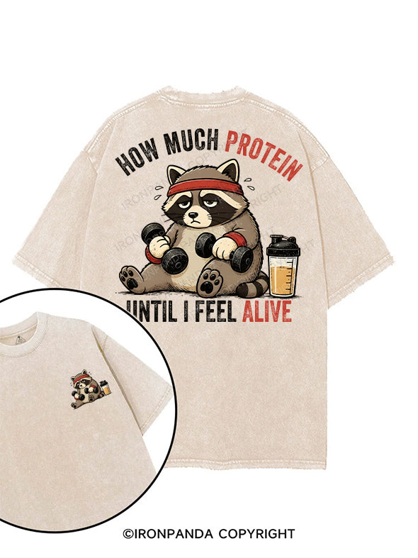 HOW MUCH PROTEIN printed Gym Shirt