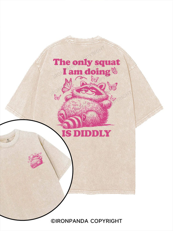 The Only Squat I’m Doing Is Diddly printed Gym Shirt