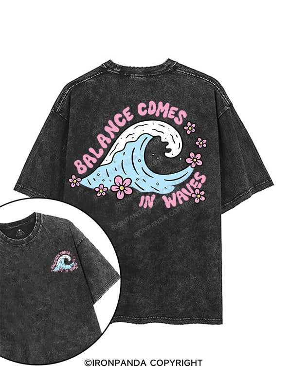 Balance Comes in Waves printed Gym Shirt