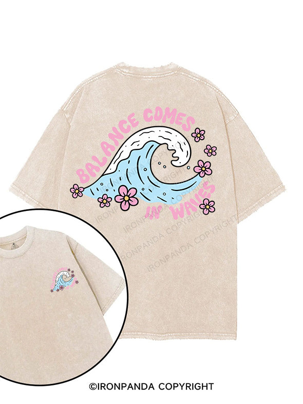 Balance Comes in Waves printed Gym Shirt