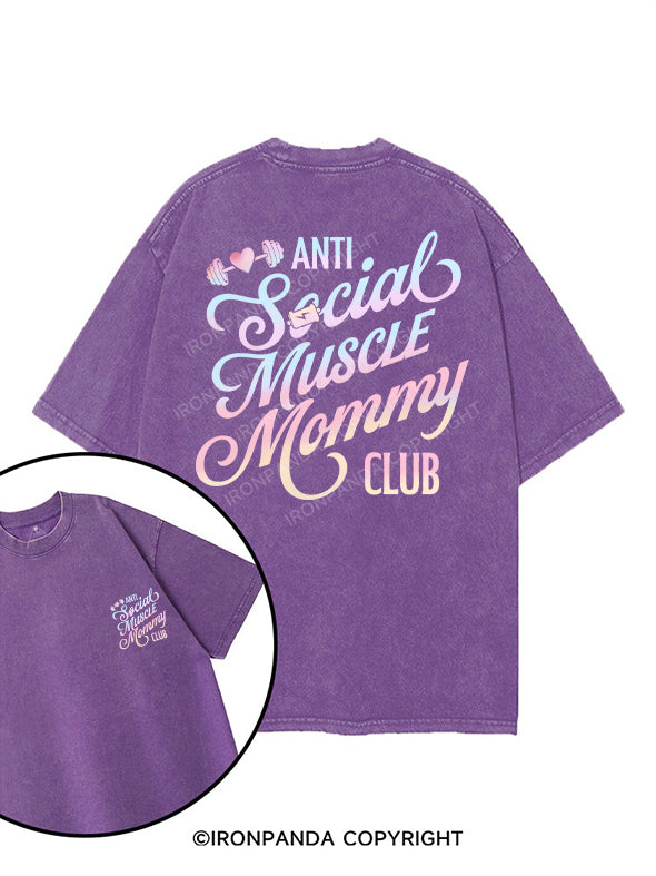 ANTI SOCIAL MUSCLE MOMMY CLUB printed Gym Shirt