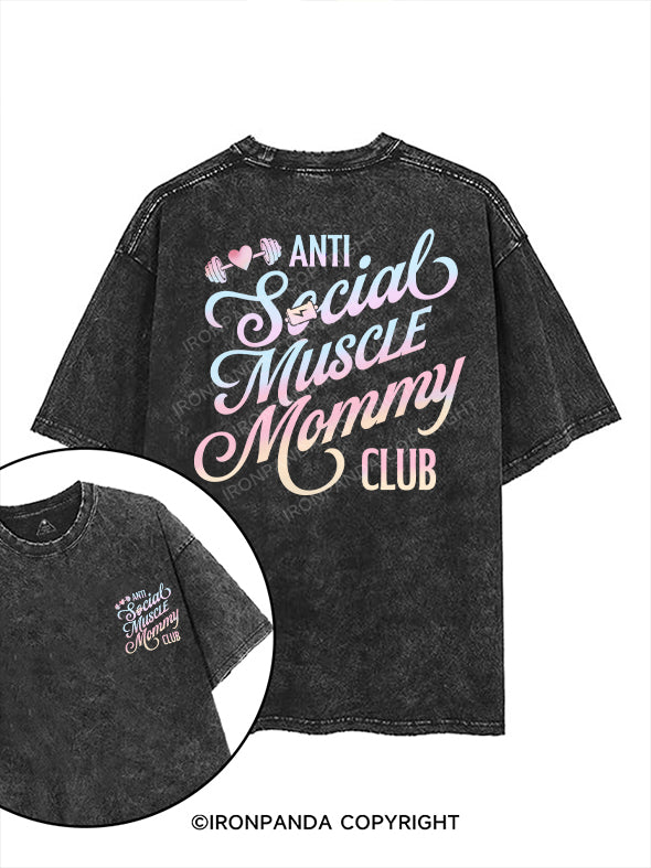 ANTI SOCIAL MUSCLE MOMMY CLUB printed Gym Shirt