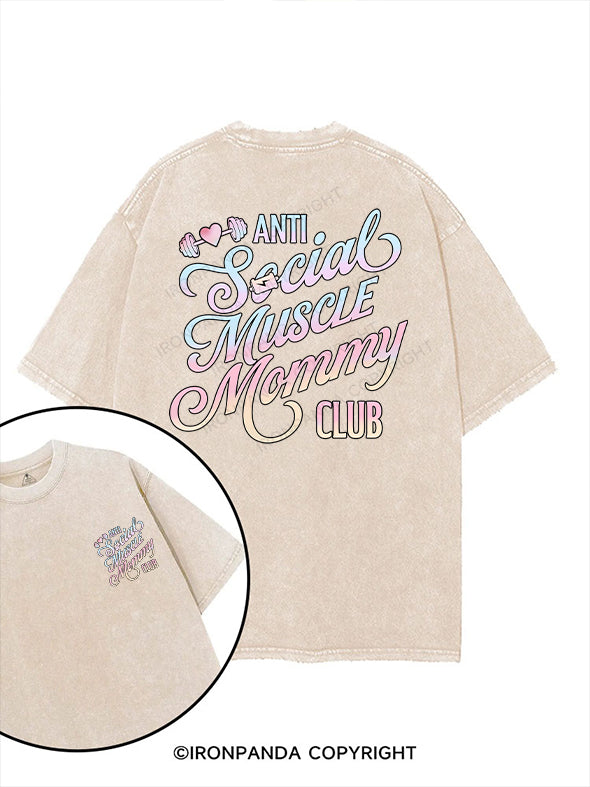 ANTI SOCIAL MUSCLE MOMMY CLUB printed Gym Shirt